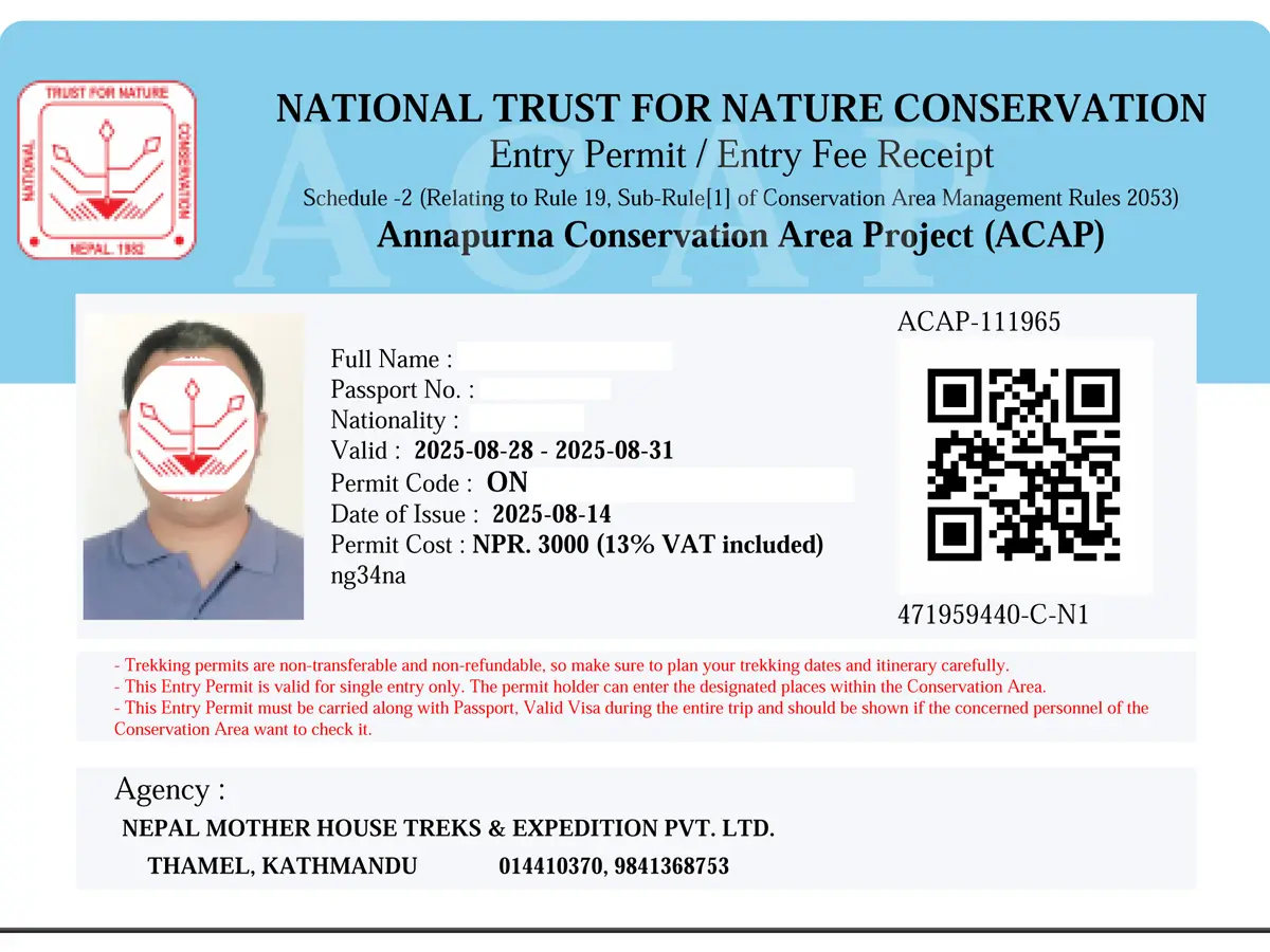 Annapurna Conservation trek Permits