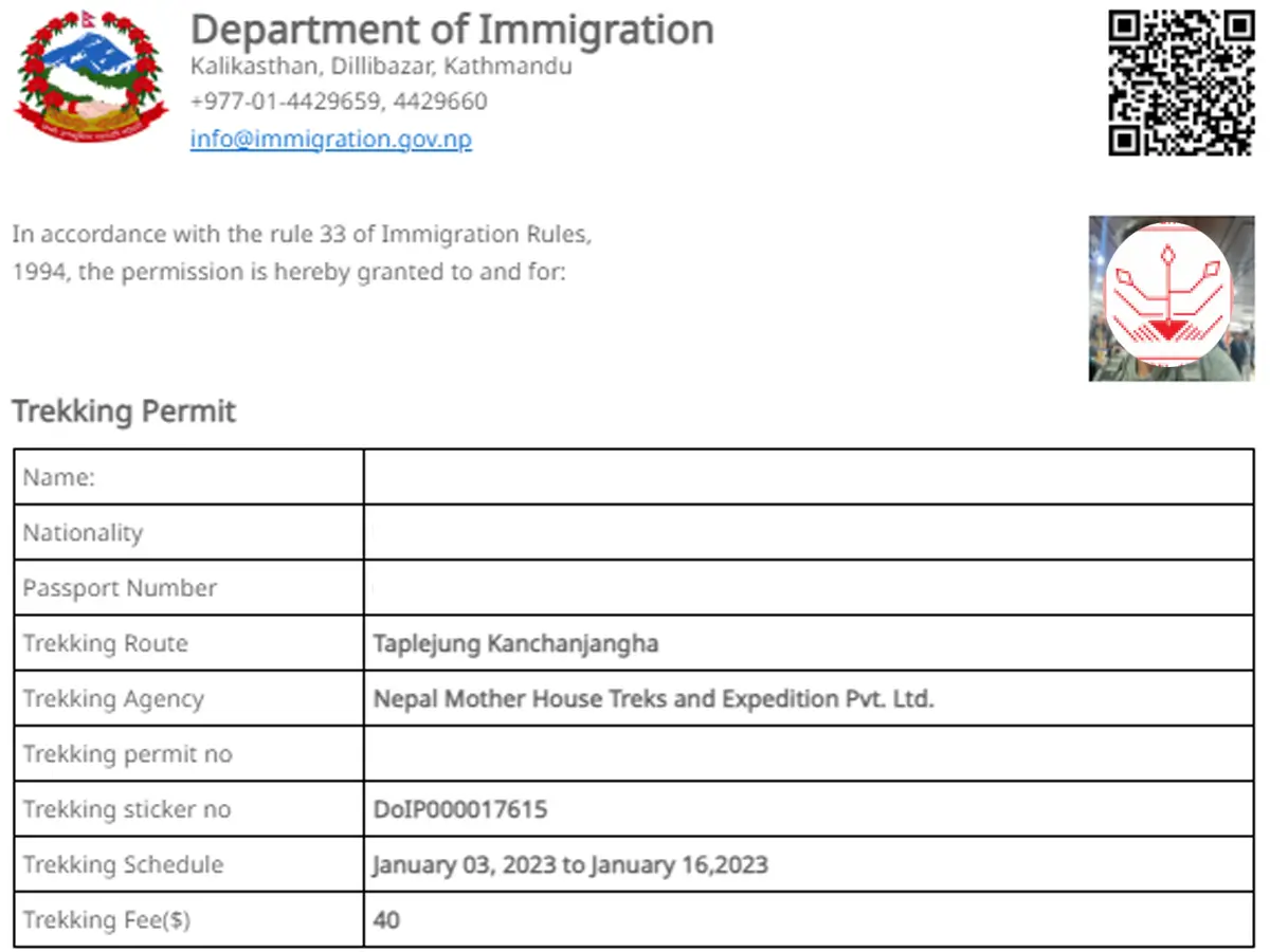 Kanchenjunga Trekking permits